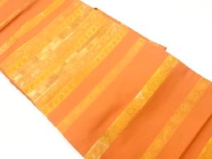 リサイクル　横段に花唐草模様織出し名古屋帯